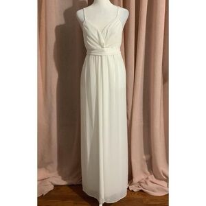 Liz Lange Maternity White Empire Waist Maxi Dress Sz Medium